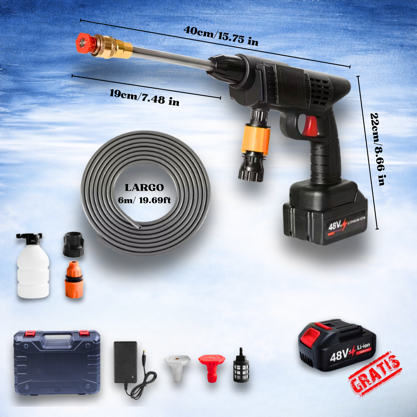 Hidrolavadora inalámbrica a presión