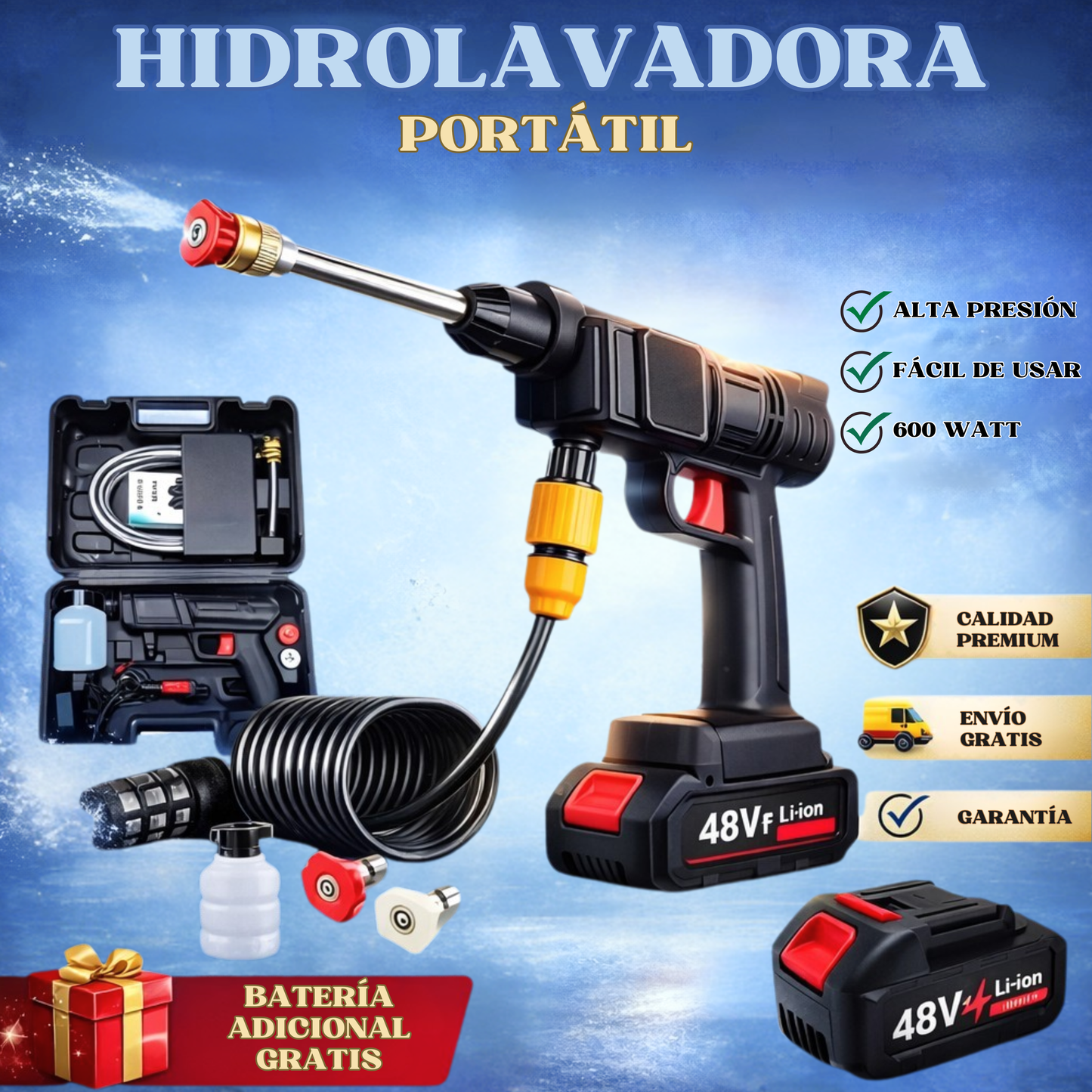 Hidrolavadora inalámbrica a presión