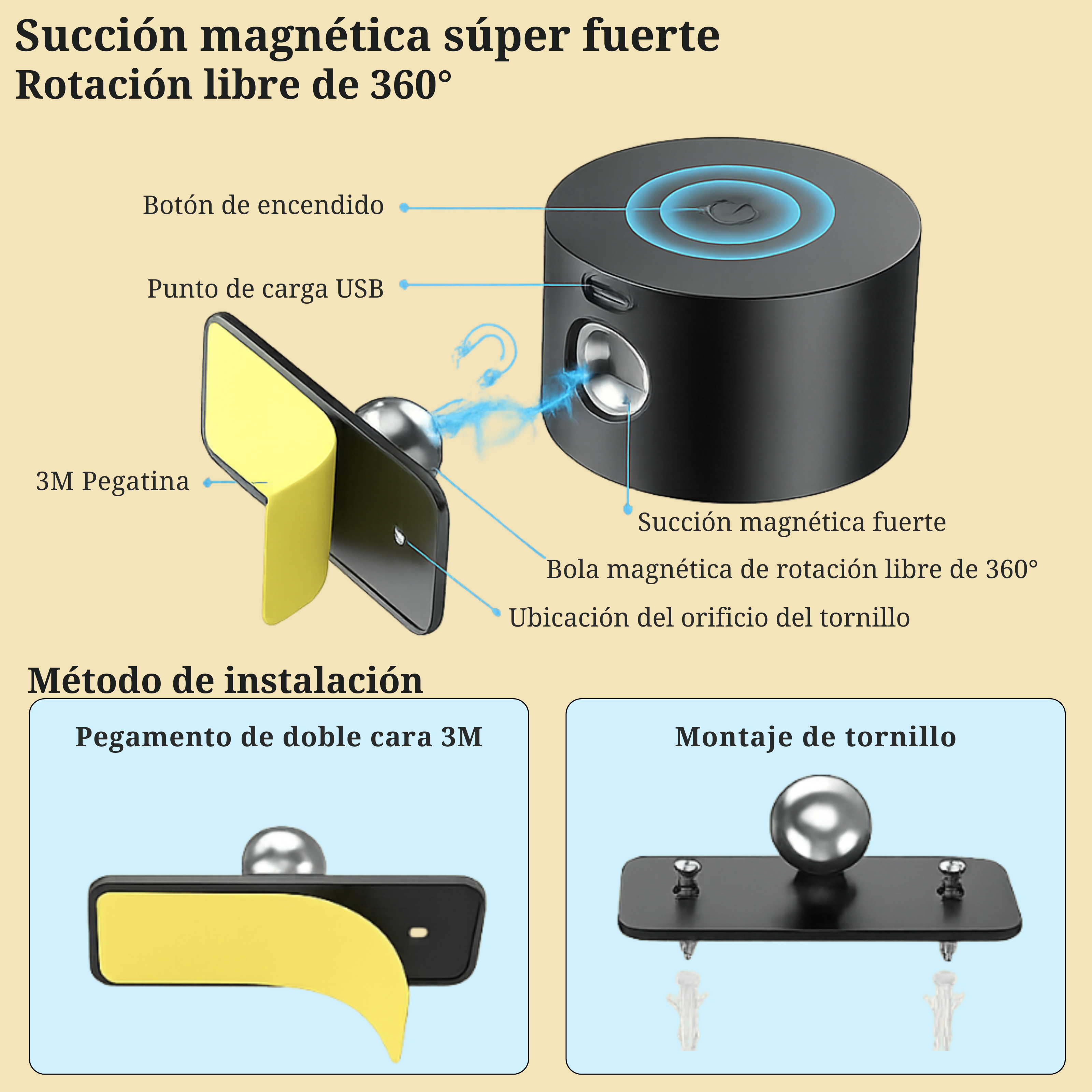 Lámpara LED de Pared Inteligente 360° con Control Remoto